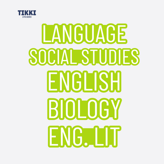 Bold Text Custom Subject Labels