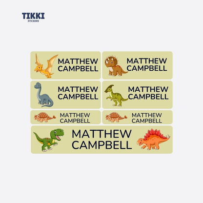 Cute Dinosaur Waterproof Custom Name Labels