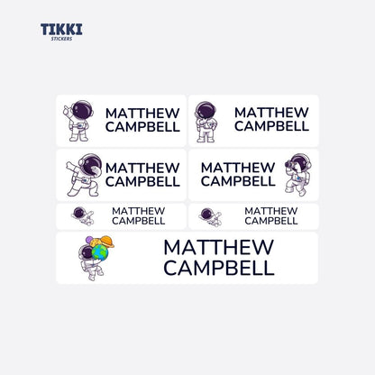 Dancing Astronaut Waterproof Custom Name Labels