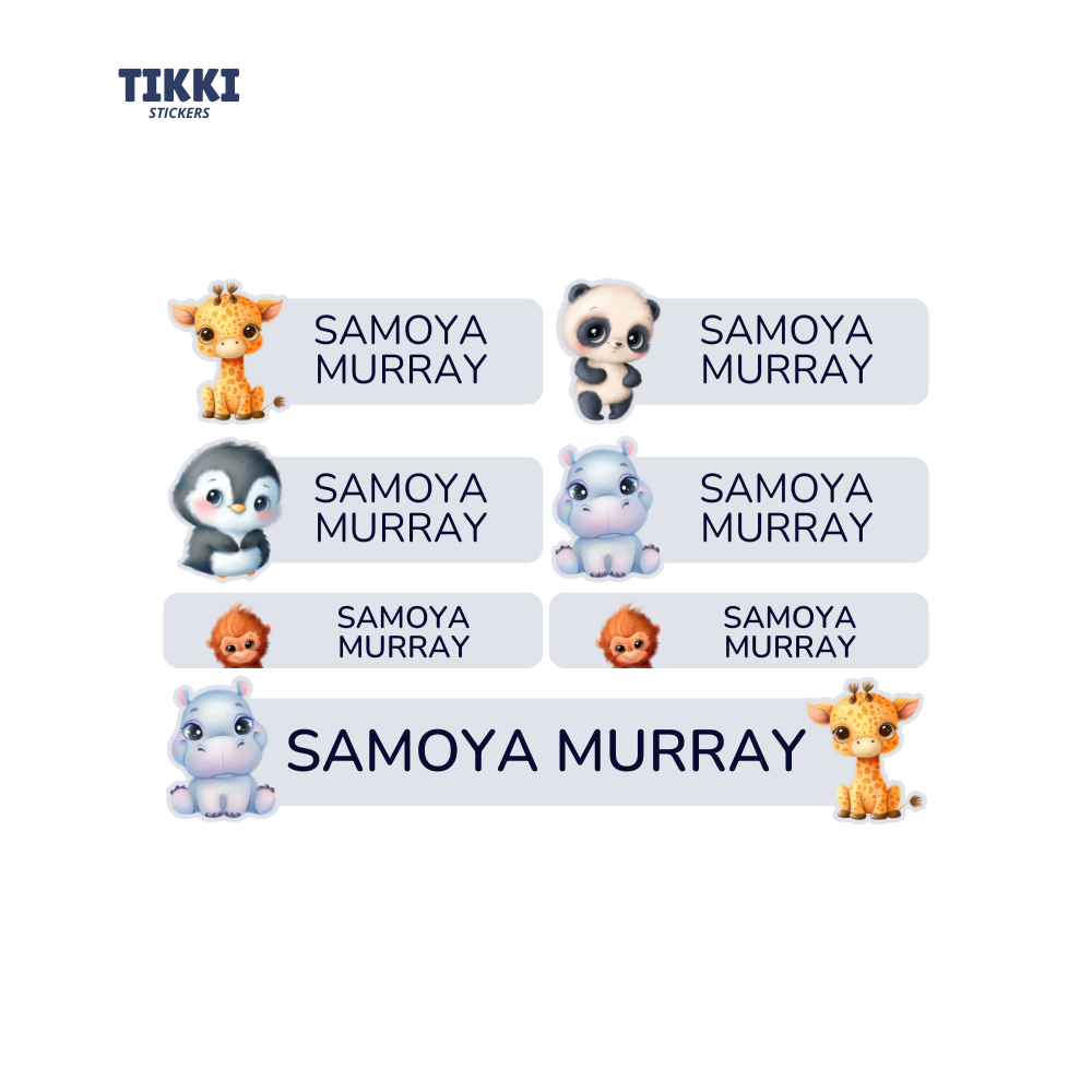 Oh So Cute Animal Waterproof Custom Name Labels