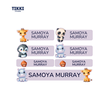 Oh So Cute Animal Waterproof Custom Name Labels