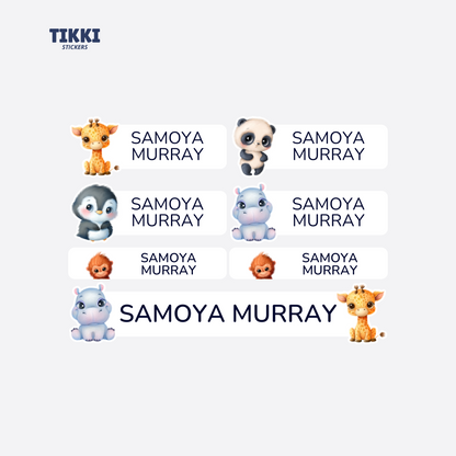 Oh So Cute Animal Waterproof Custom Name Labels