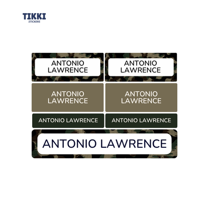 Army Camouflage Pattern Waterproof Custom Name Labels