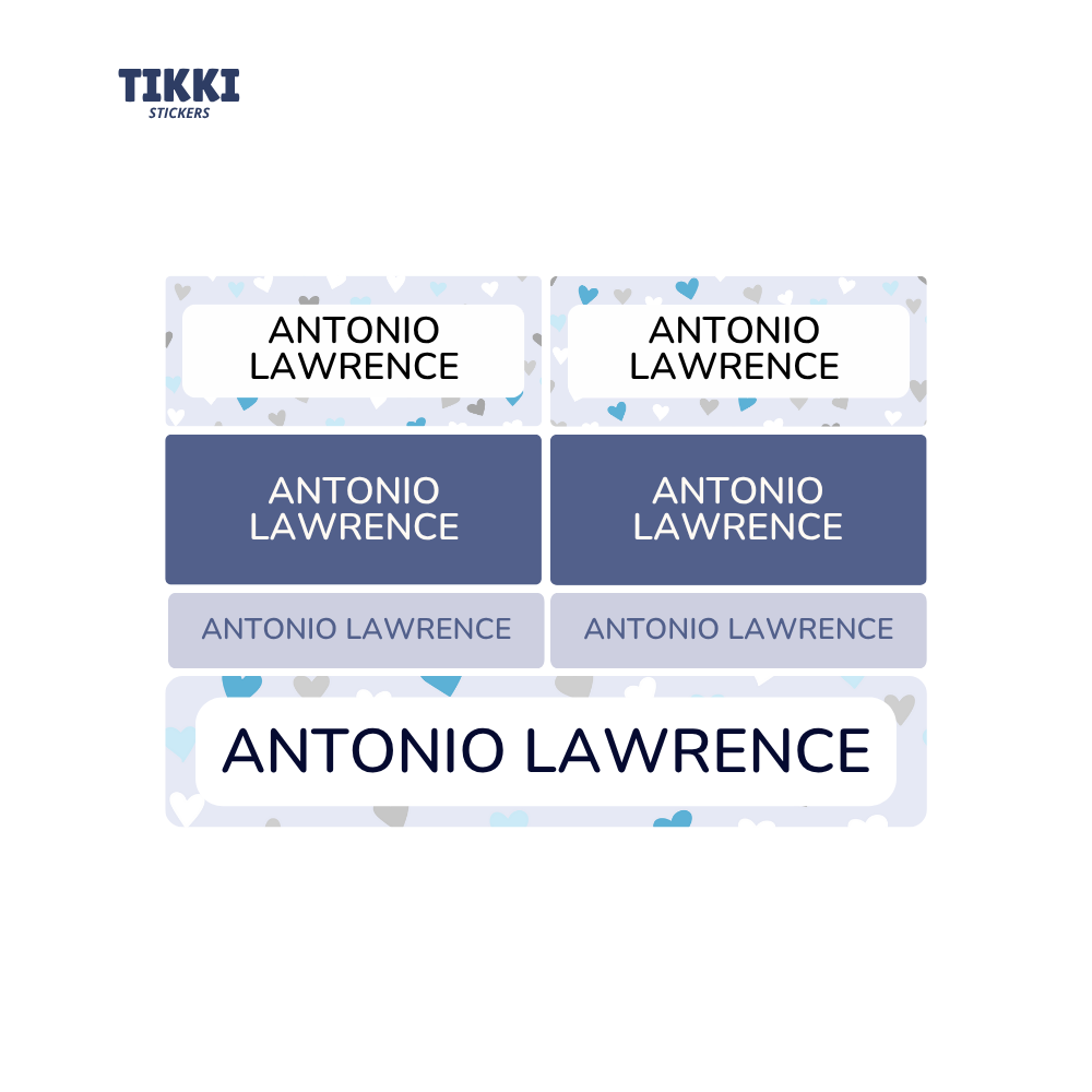 Sweetheart Pattern Waterproof Custom Name Labels