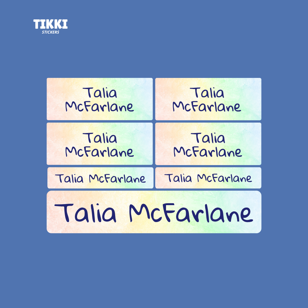 Cotton Candy Waterproof Custom Name Labels