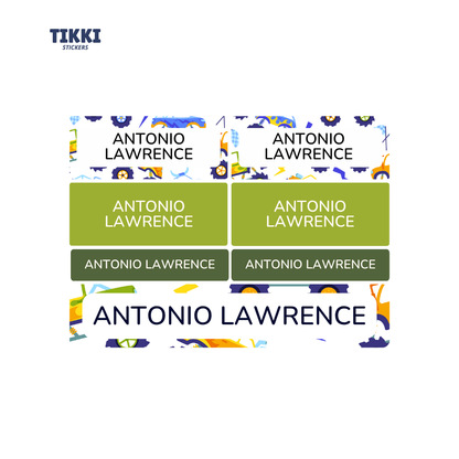 Cute Monster Truck Pattern Waterproof Custom Name Labels