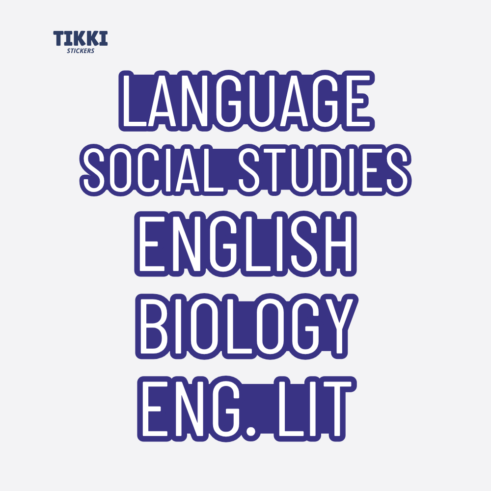 Bold Text Custom Subject Labels