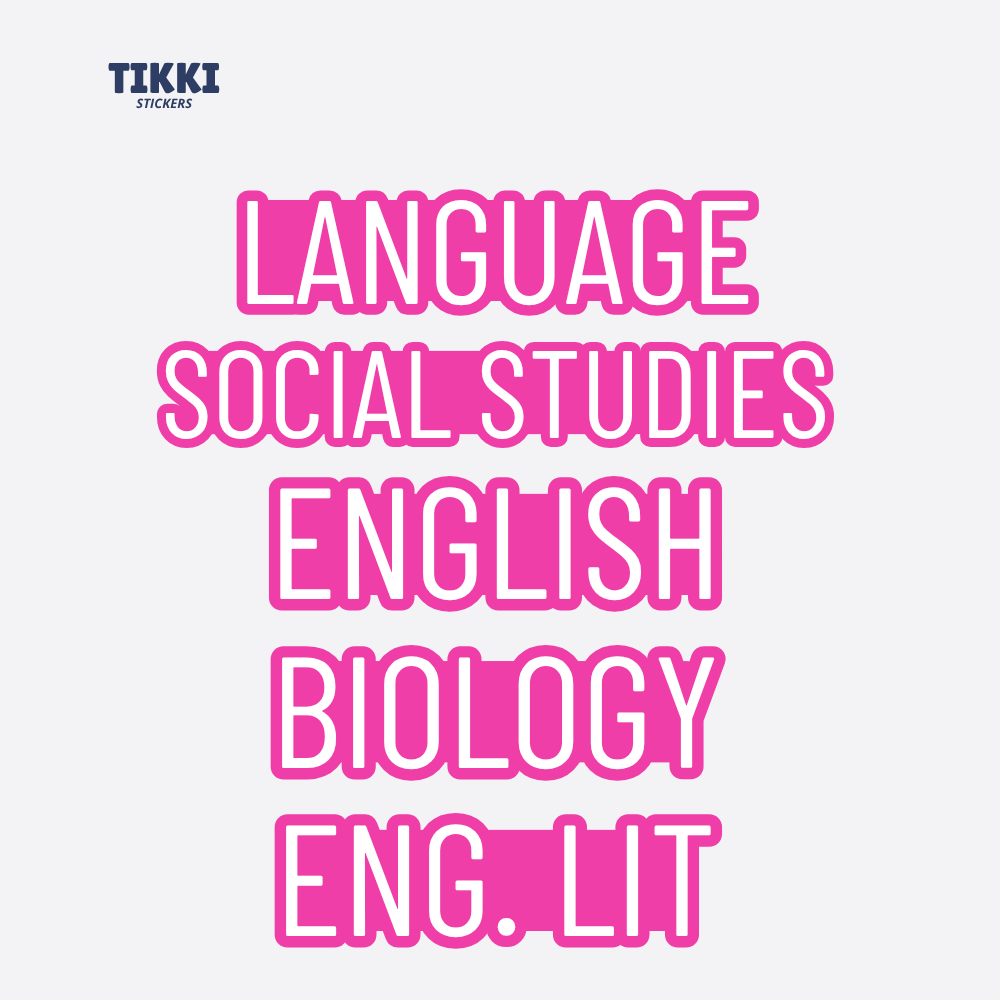 Bold Text Custom Subject Labels