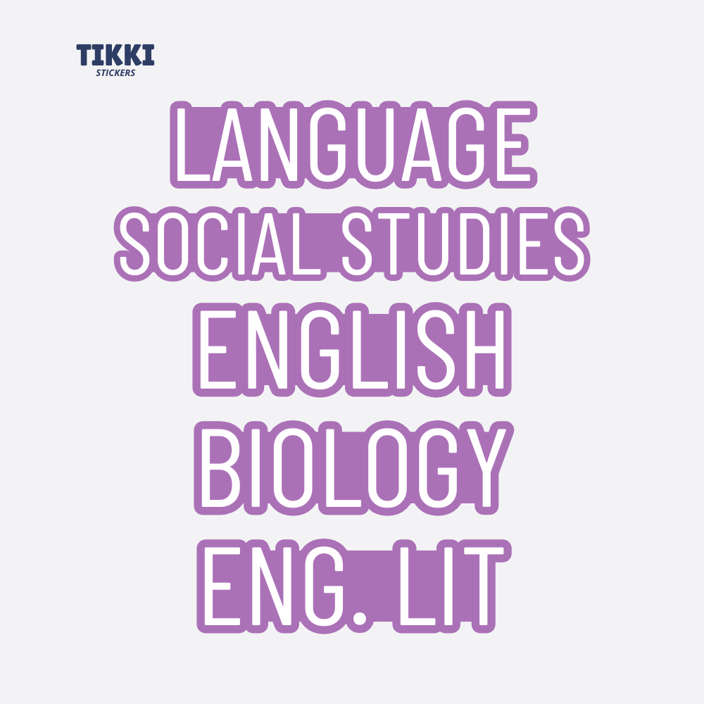 Bold Text Custom Subject Labels