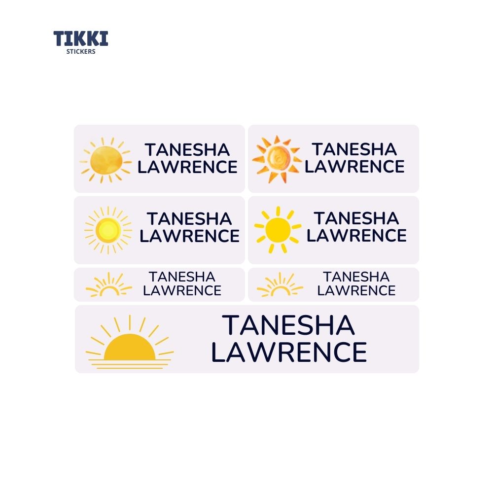 Sunshine Waterproof Custom Name Labels