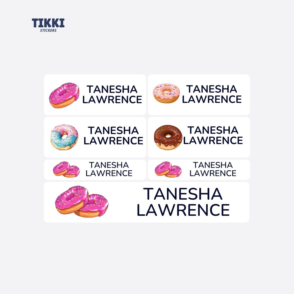 Donut Waterproof Custom Name Labels