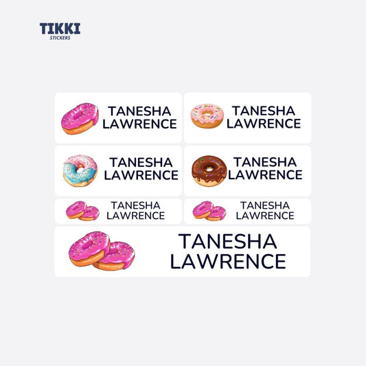 Donut Waterproof Custom Name Labels